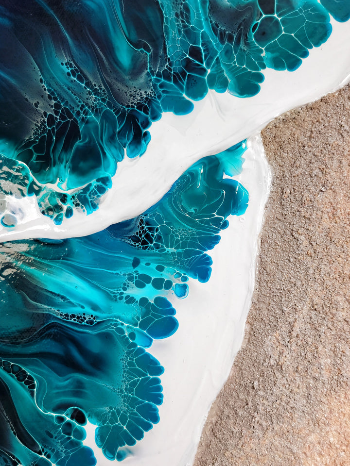 Textured Ocean Shore Symphony - 20"x24" - SOLD