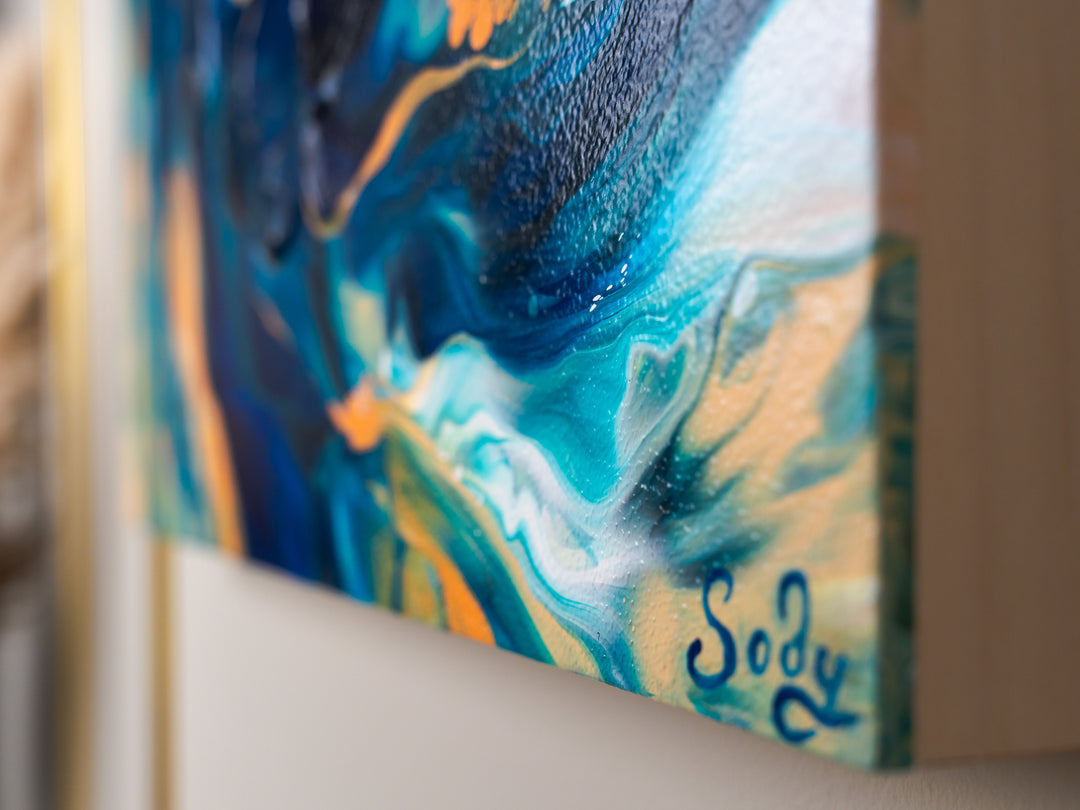 Ocean Melody - 24"x24" - Abstract Art by Olga Soby