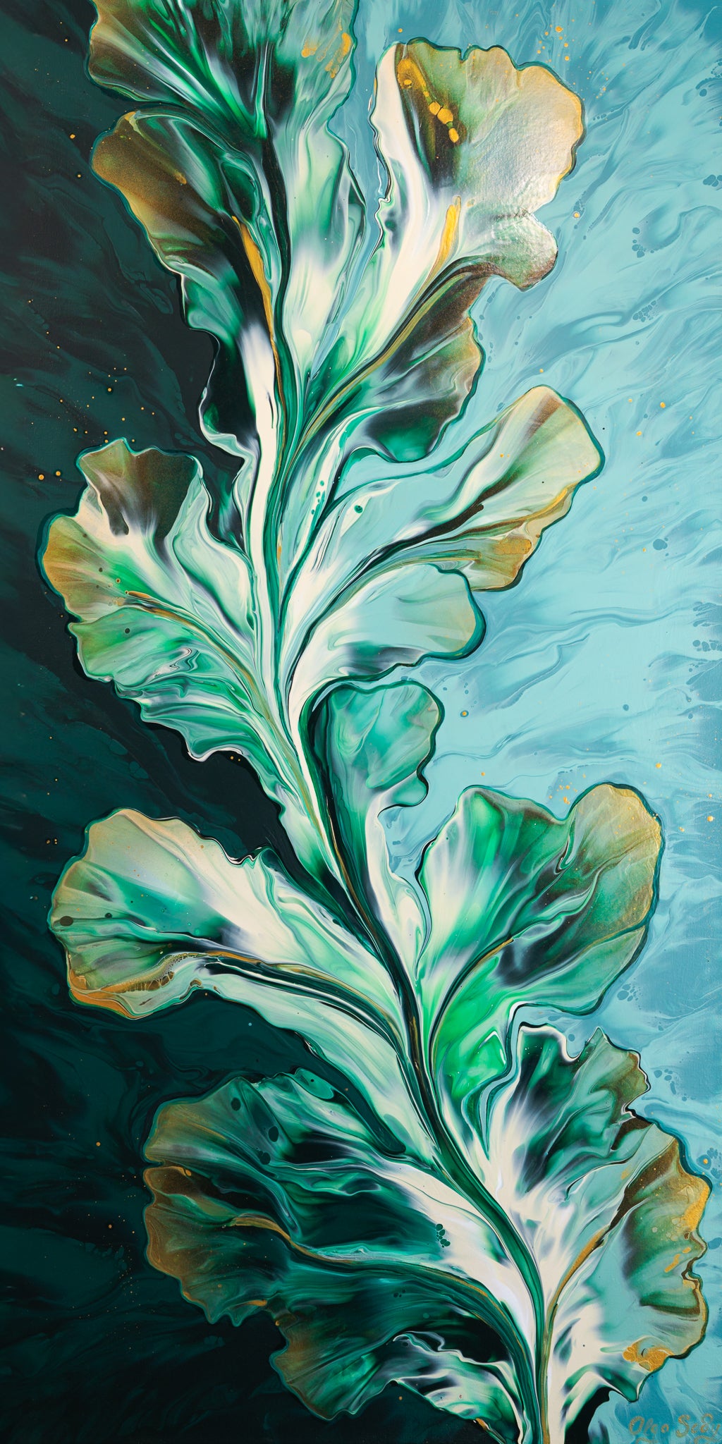 Abstract Painting for sale | Verdant Serenity by Olga Soby