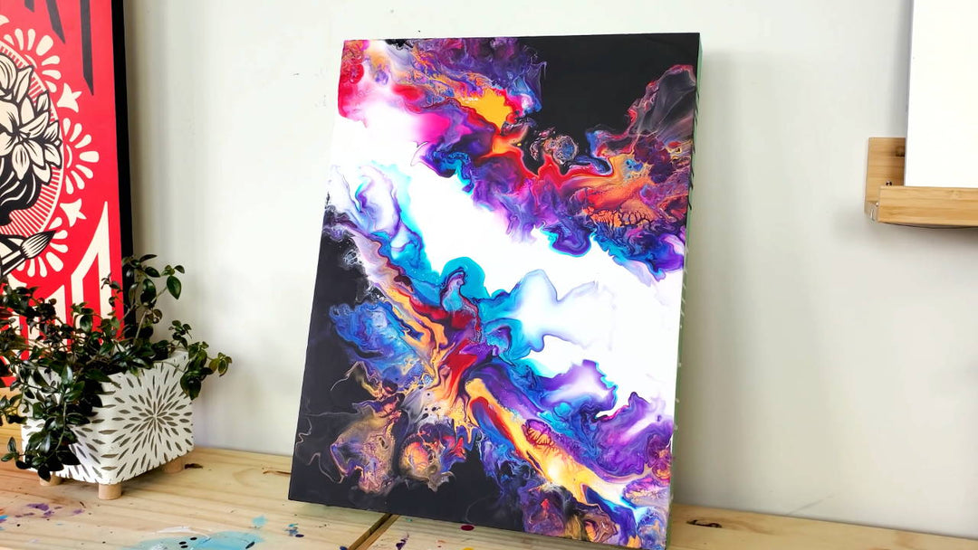 Bright Dutch Pour Abstract Art For Beginners ☀️ Acrylic Pouring Technique | Just Paint &amp; Water