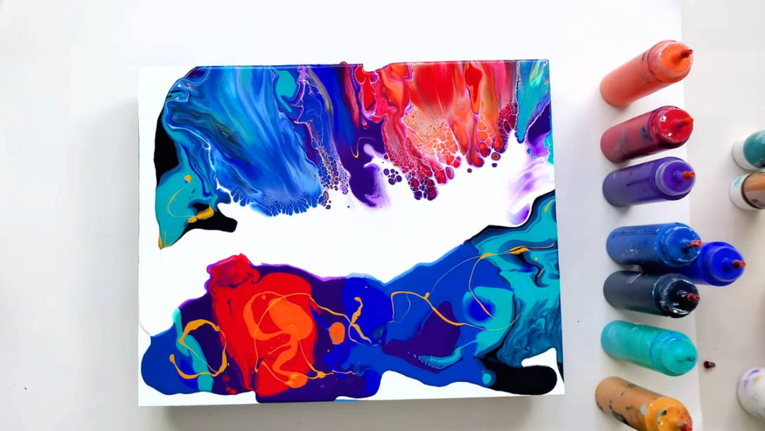 Reversed Dutch Pour Abstract Art For Beginners 😍 Acrylic Pour Painting - Fluid Art Tutorial