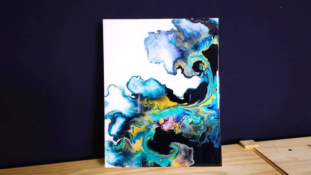 Green Dancing Flow Fluid Painting ~ Full Of Life Acrylic Pouring Step-by-Step