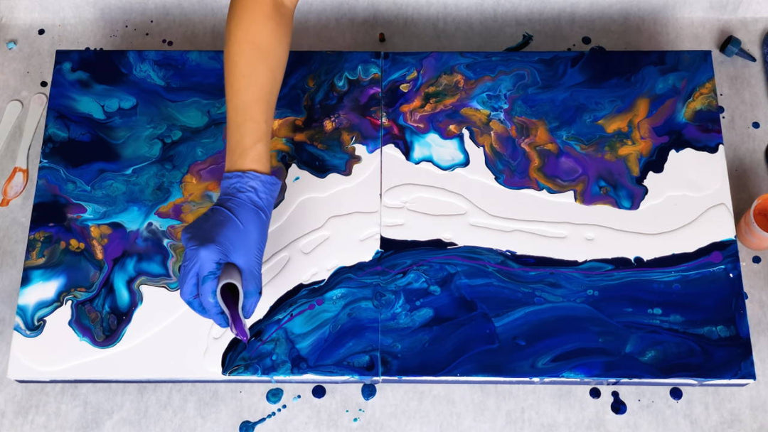 Beautiful Wave dance Fluid Art🌊 ~ NEW Color Split acrylic pouring ~ Paint and water only