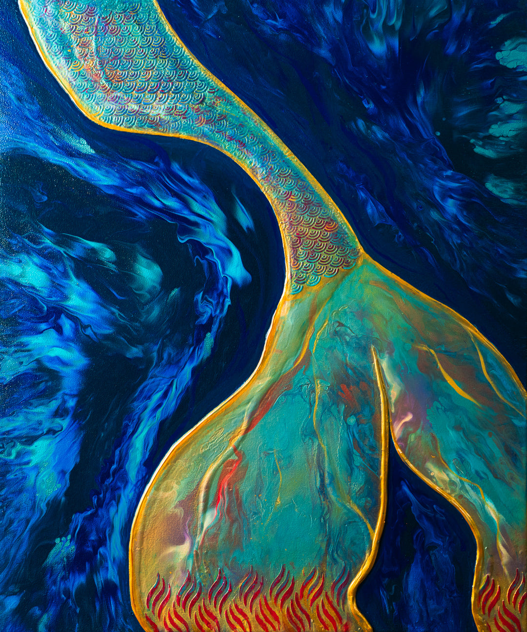 Mystique of the Mermaid: Azure Dreams - 20"x24" - SOLD