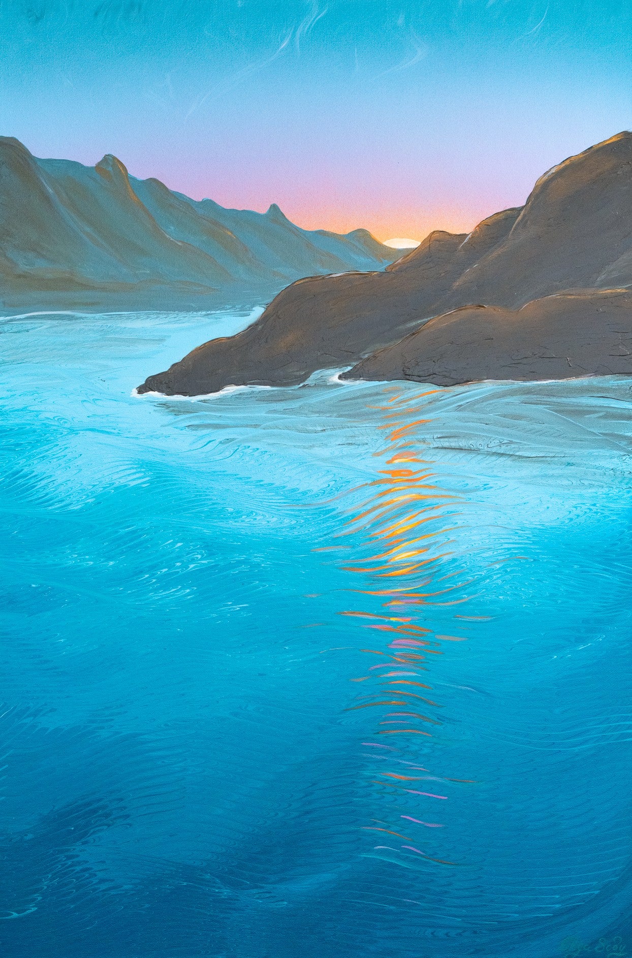Abstract Painting for sale | Serenity on the Lake by Olga Soby