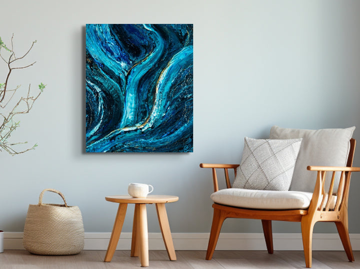 Tides of Transformation - 20"x24" - Abstract Art by Olga Soby