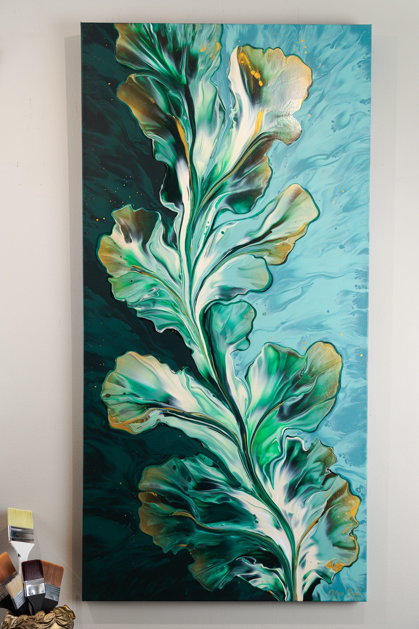 Abstract Painting for sale | Verdant Serenity by Olga Soby