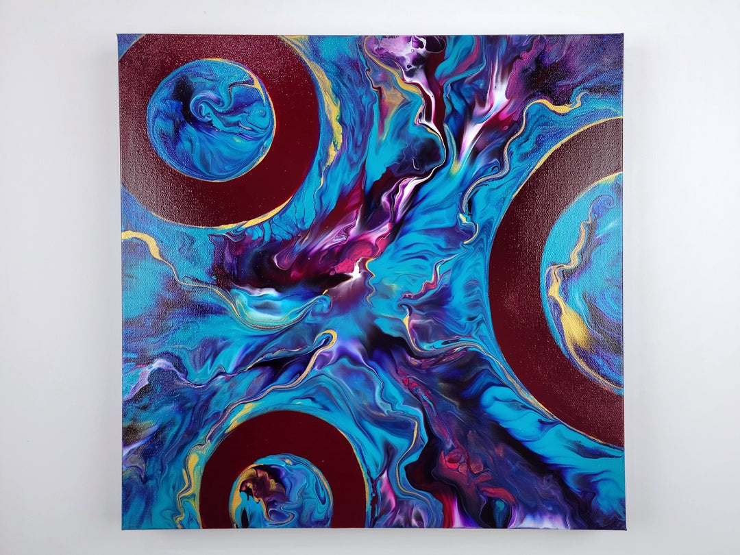 Dancing Multiverse - 20"x20" - Abstract Art by Olga Soby