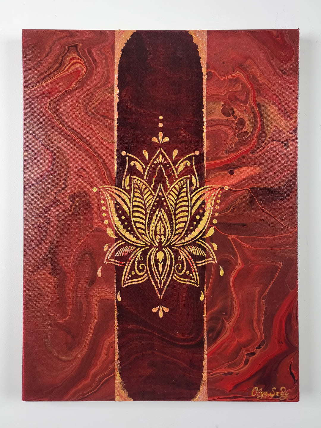 Enchanting Lotus - 18"x24" - Abstract Art by Olga Soby